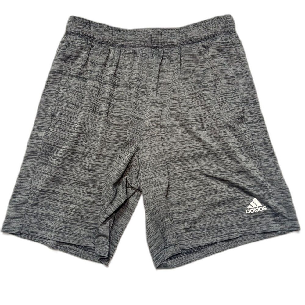 Adidas (D2M) AEROREADY Heathered Shorts - Black Melange/Grey - Mens Lg